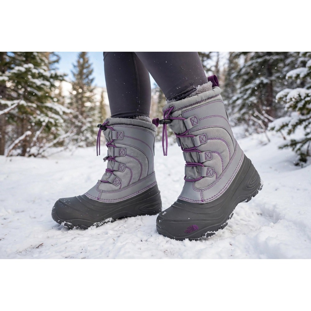The North Face Womens 2 Snow Boots Waterproof Gray Purple Winter Boots